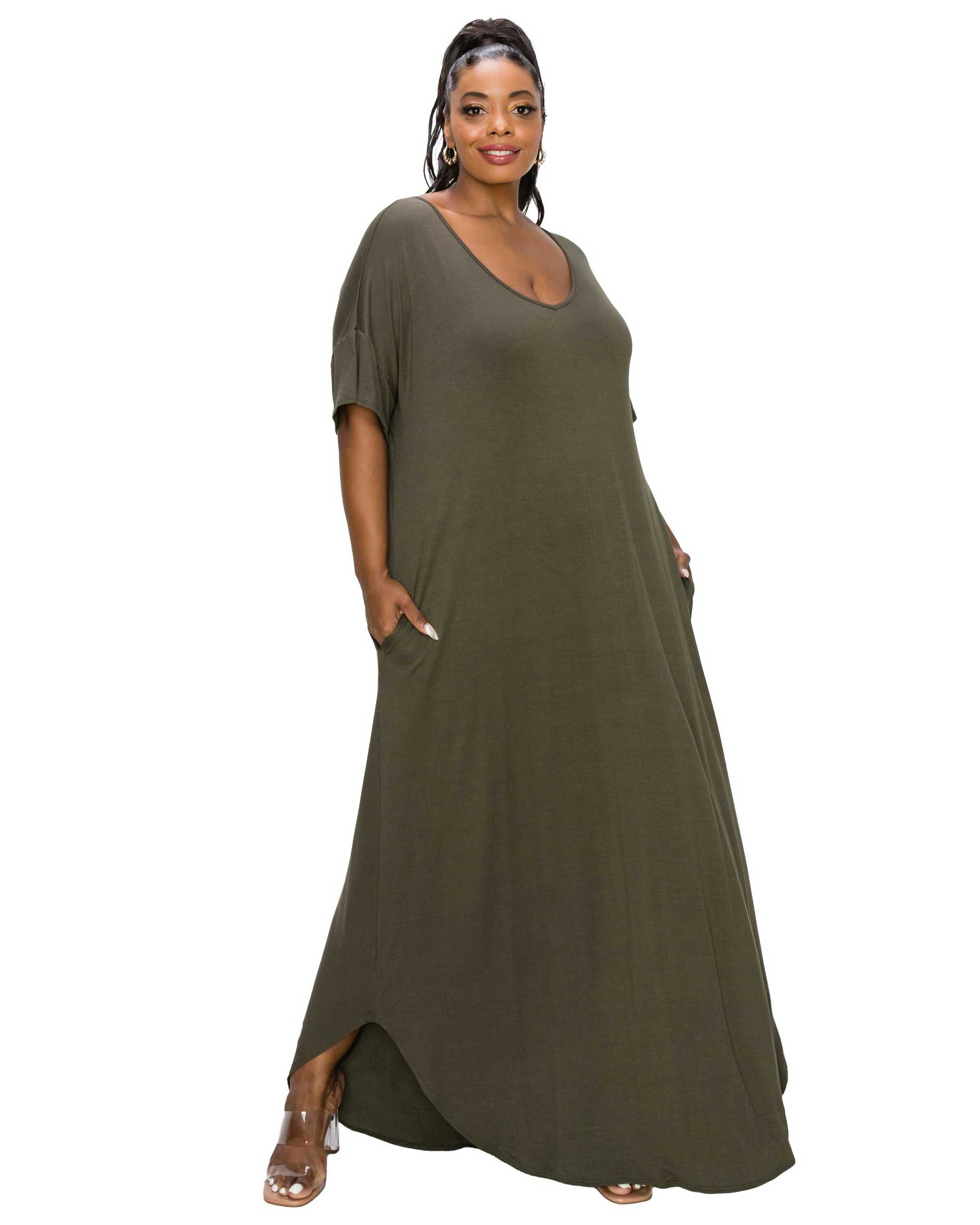 SCARLETT MAXI DRESS, Olive / Olive Green, hi-res image number 0
