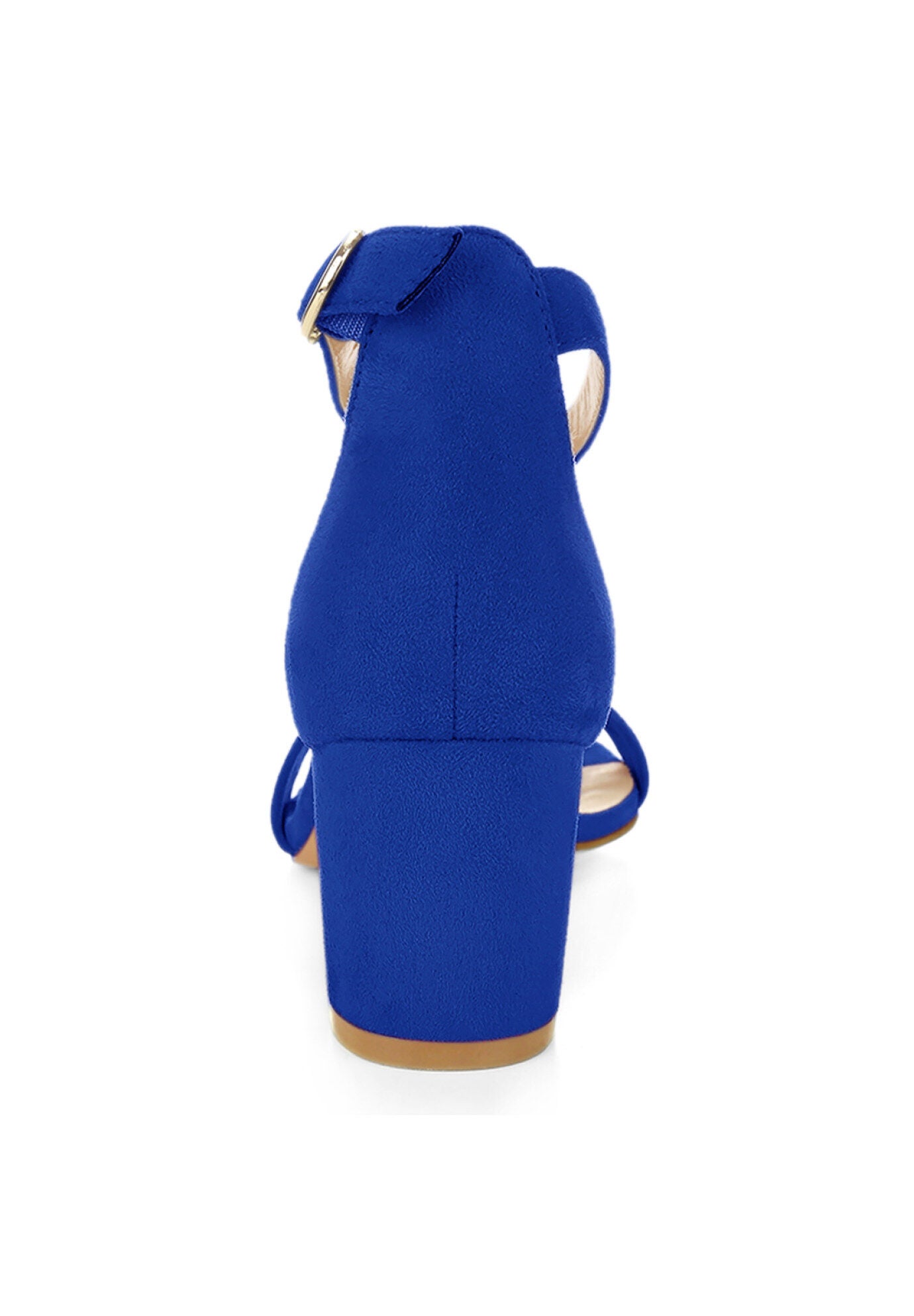 Mid Block Heel Ankle Strap Sandals, Dark Blue / Royal Blue, alternate image number 2