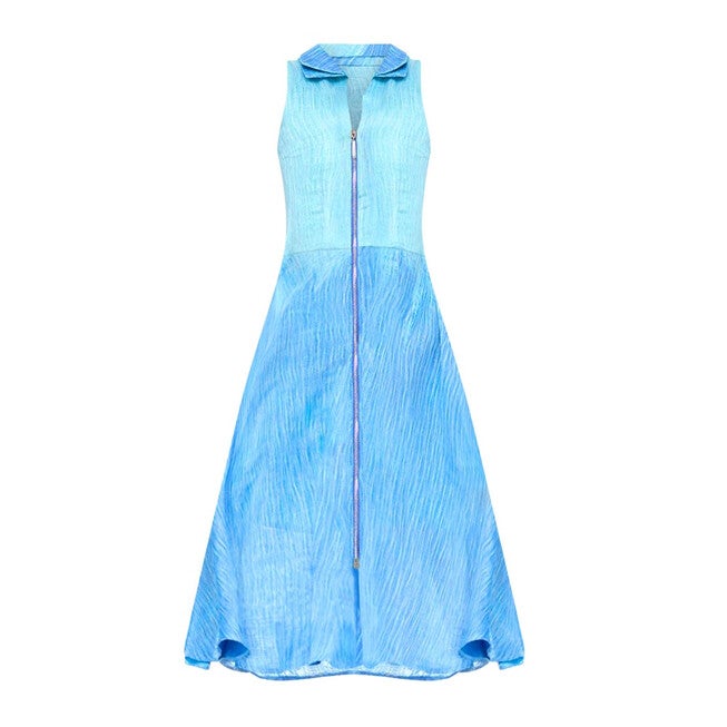 Double Collar Ombre Dress, Blue / Royal Blue, hi-res image number 0
