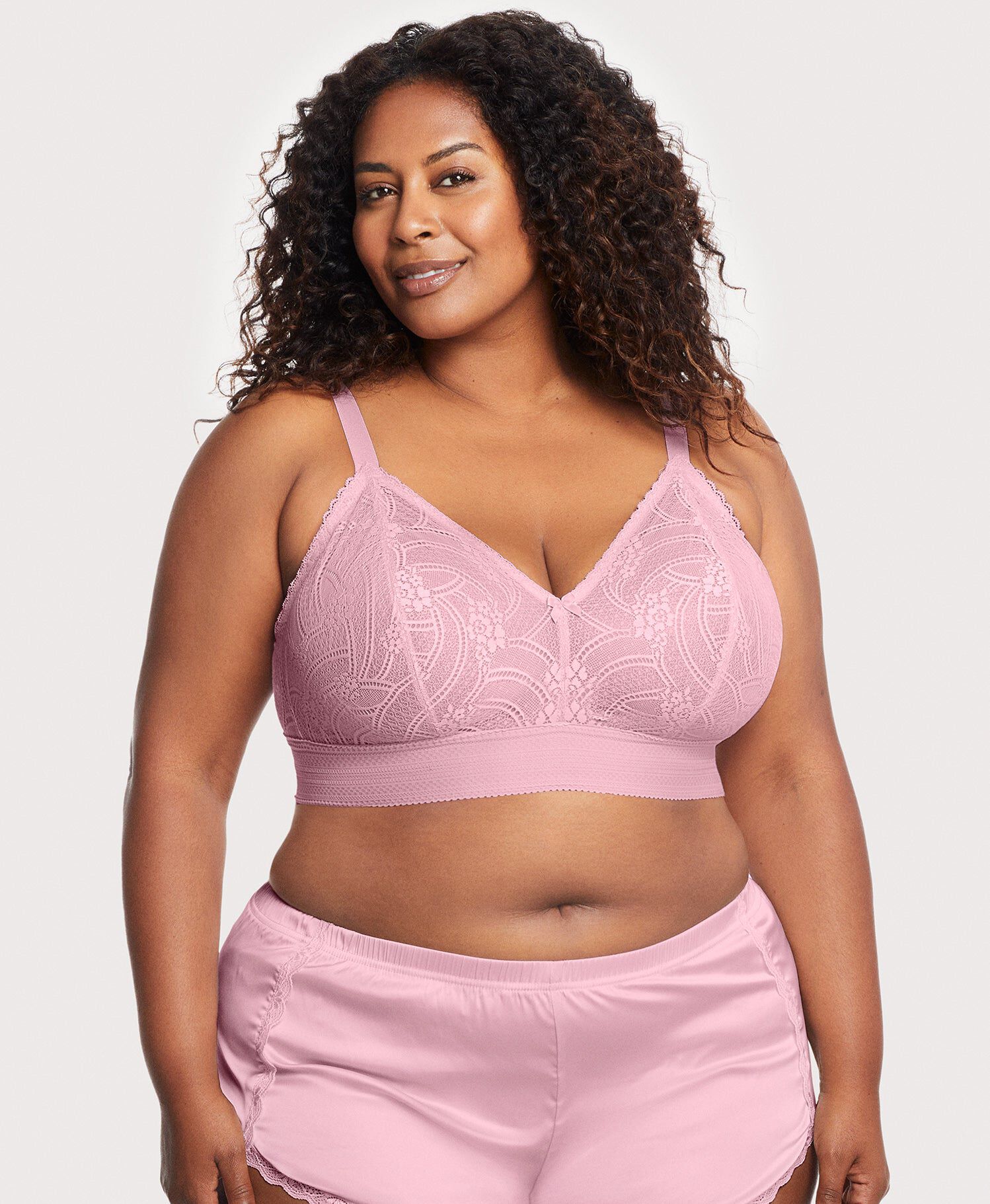 Bramour Gramercy Luxe Lace Bralette, Mauve / Mauve, alternate image number 2