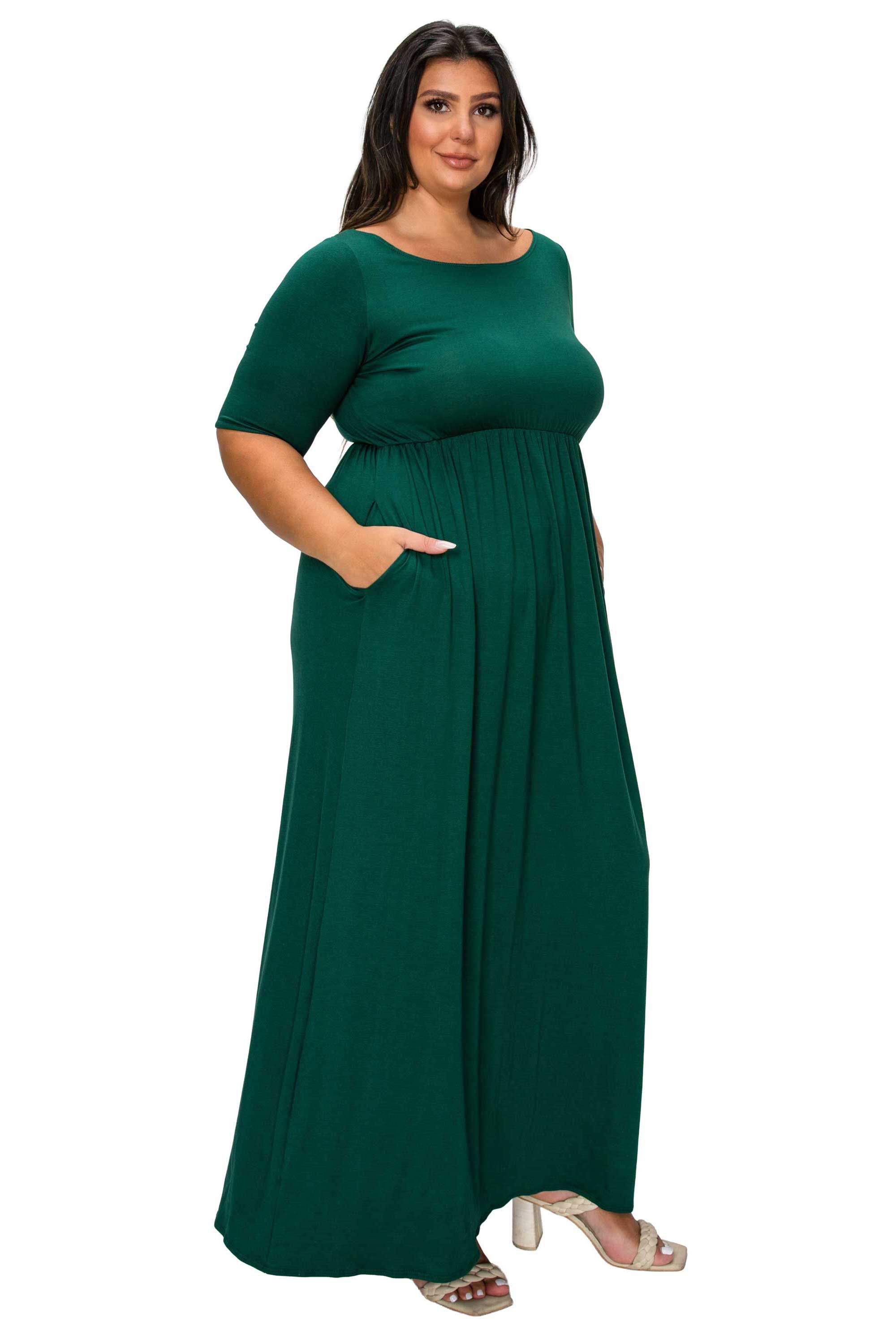 Eva Pocket Maxi Dress, Hunter / Hunter Green, alternate image number 1