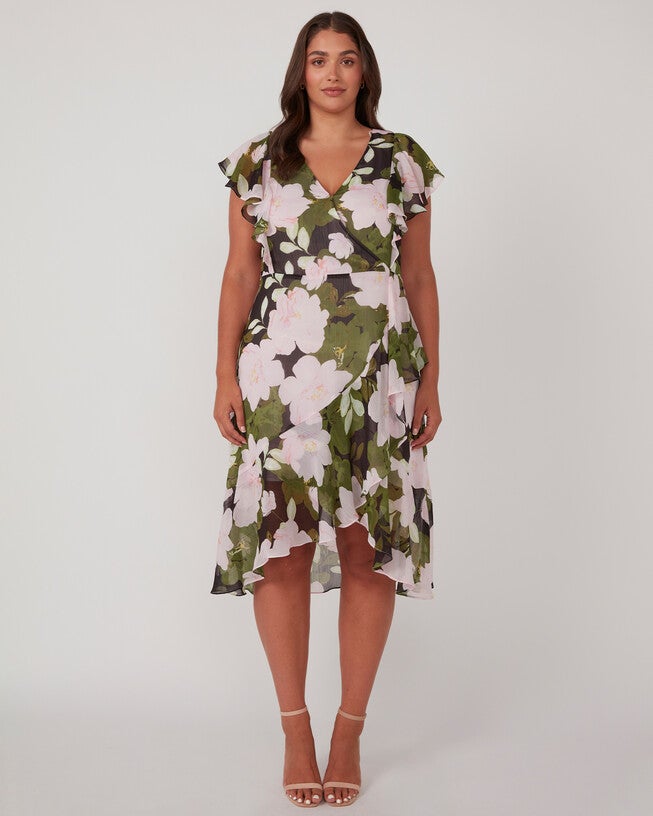 Morning Glory Dress, Print / Light Green, hi-res image number 0