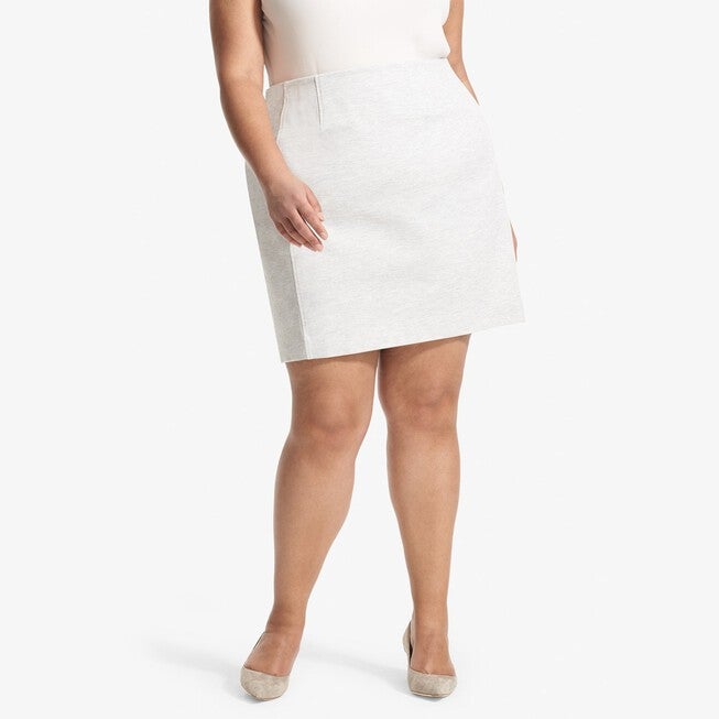 Crosby Skirt - Twill Ponte :: Light Heather Gray, Light Heather Gray / Light Grey, alternate image number 1