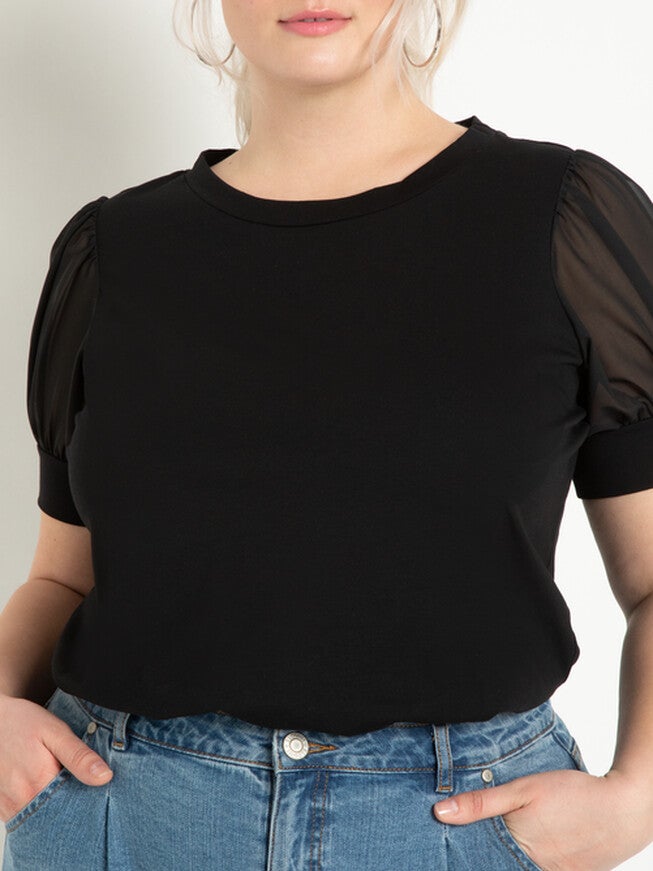 Evelyn Combo Sleeve Tee, , alternate image number 3