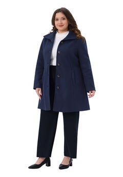 Single Breasted Overcoat Pockets Winter Outerwear with Belt