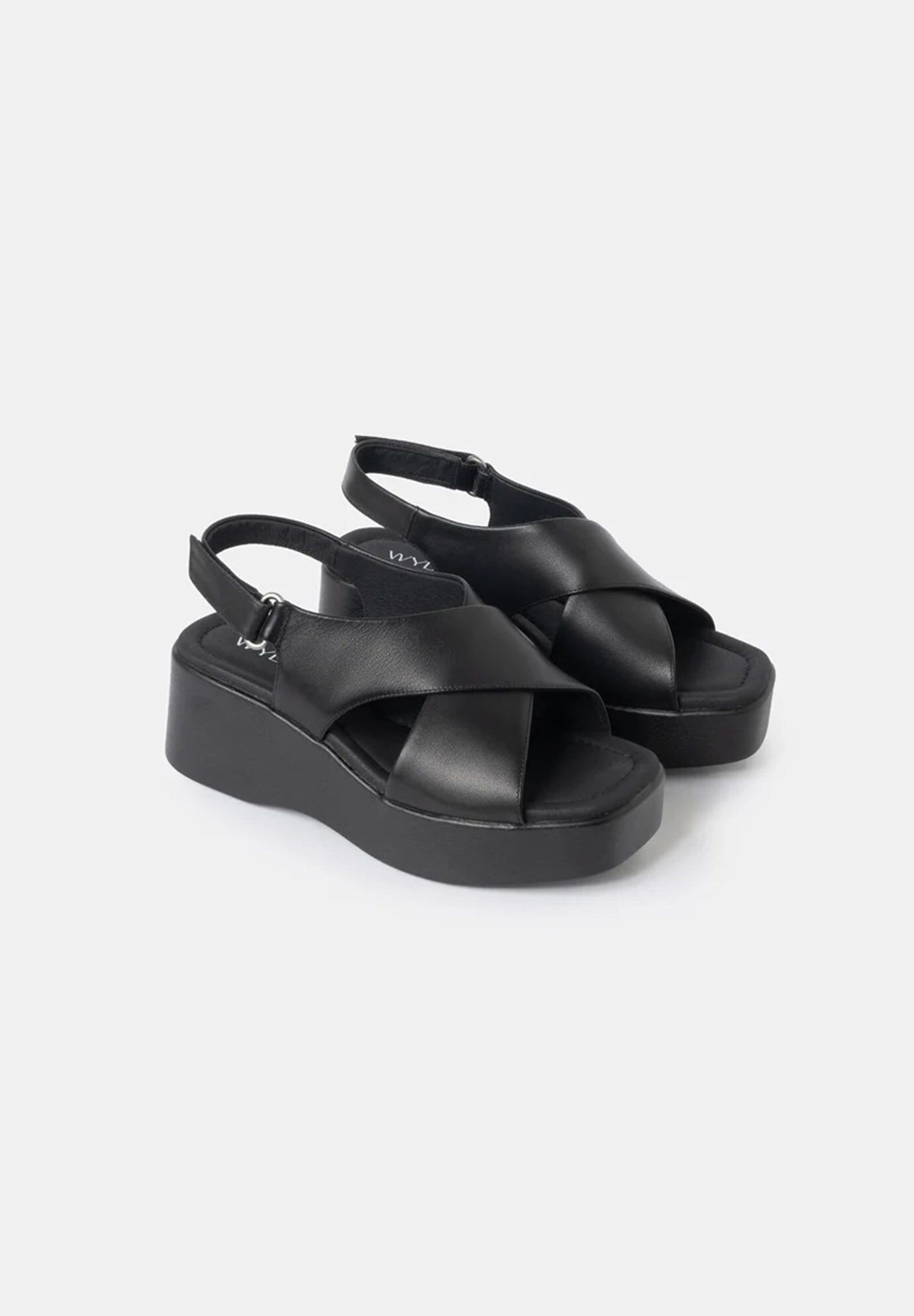 Bianca Wedge Sandals, Black / Black, alternate image number 1