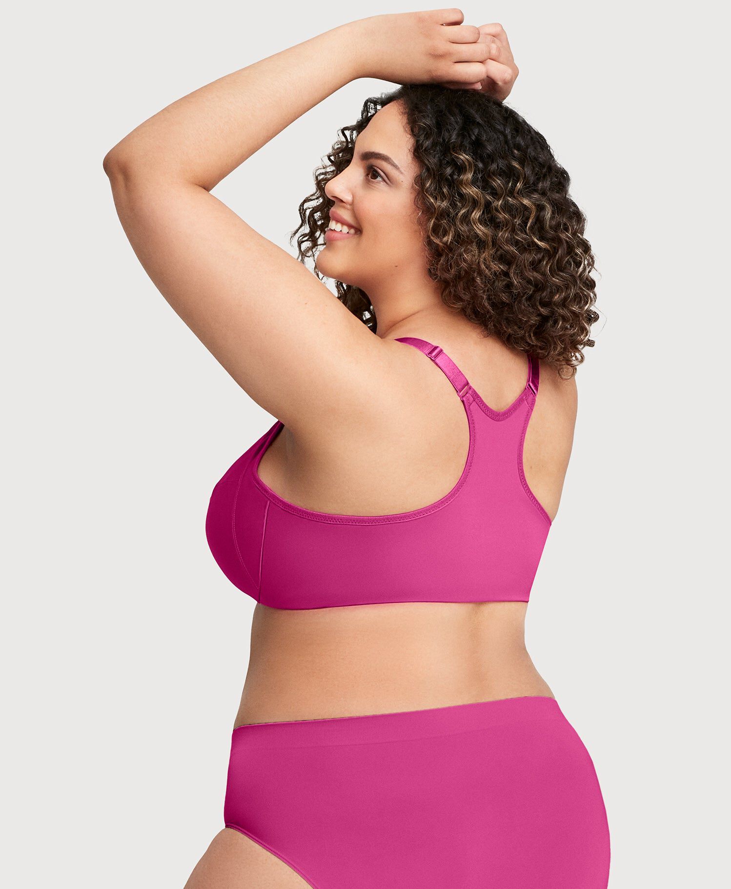 Front-Closure Smoothing WonderWire Bra, Berry / Raspberry, alternate image number 2