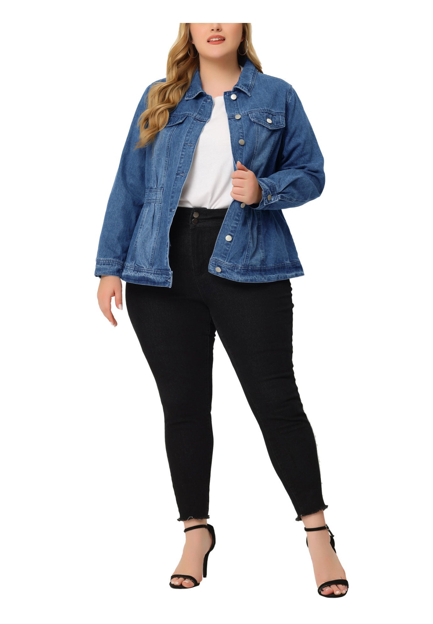 CLASSIC WASHED FRONT JEAN DENIM JACKET, Denim Blue / Royal Blue, alternate image number 1