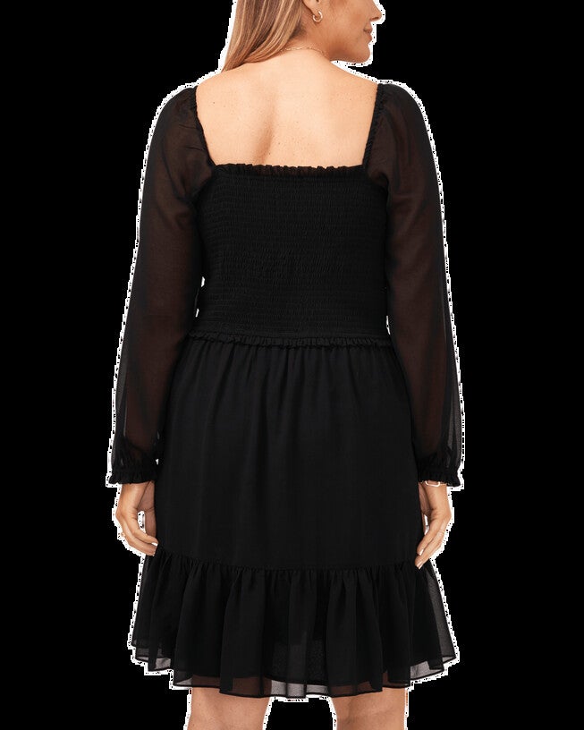 Monica Square Neck Smocked Dress, , alternate image number 2