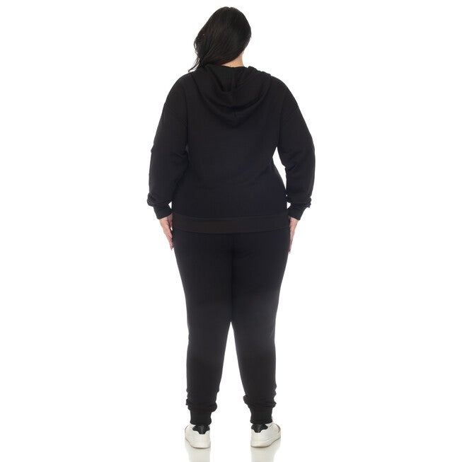 Two Piece Fleece Tracksuit Set, Black / Black, alternate image number null