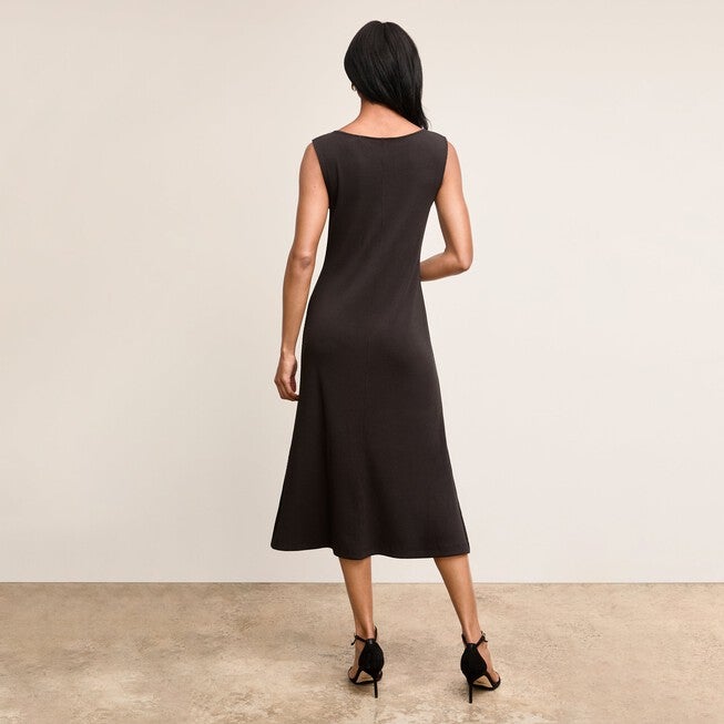 Milano Drape Dress - Plush Pima, Black / Black, alternate image number 1