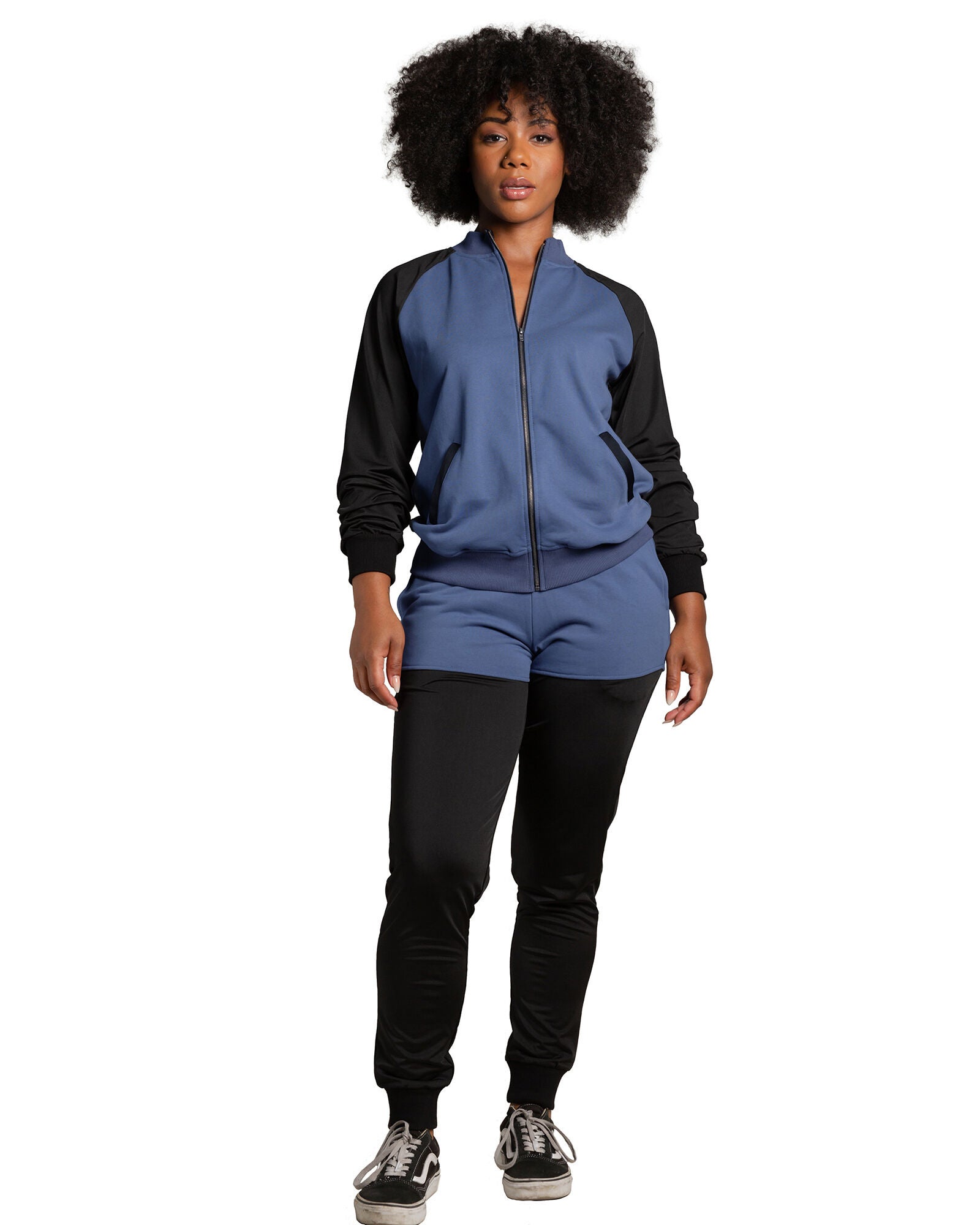 Billie Women&#39;s Plus Size Contrast Blocked Jogger, French Navy / Navy, alternate image number 4