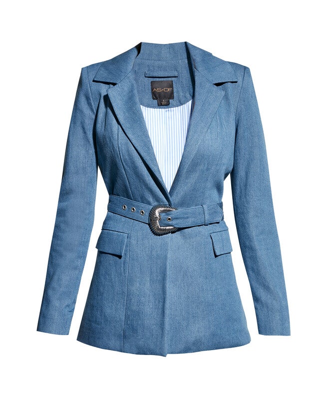Dominga Denim Blazer, Denim / Light Blue, hi-res image number 0