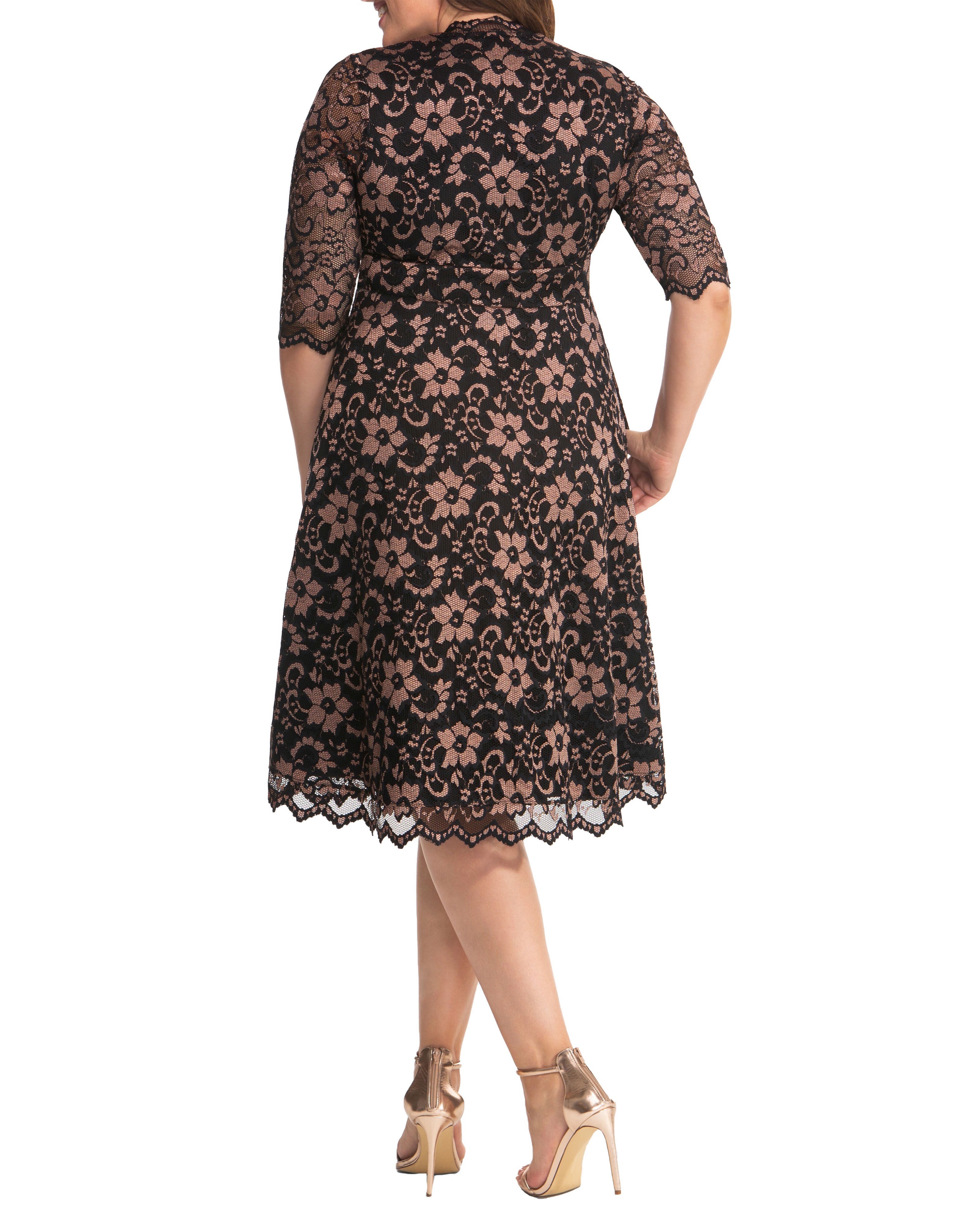 Mon Cherie Lace Dress, ROSE GOLD / Black, alternate image number 2