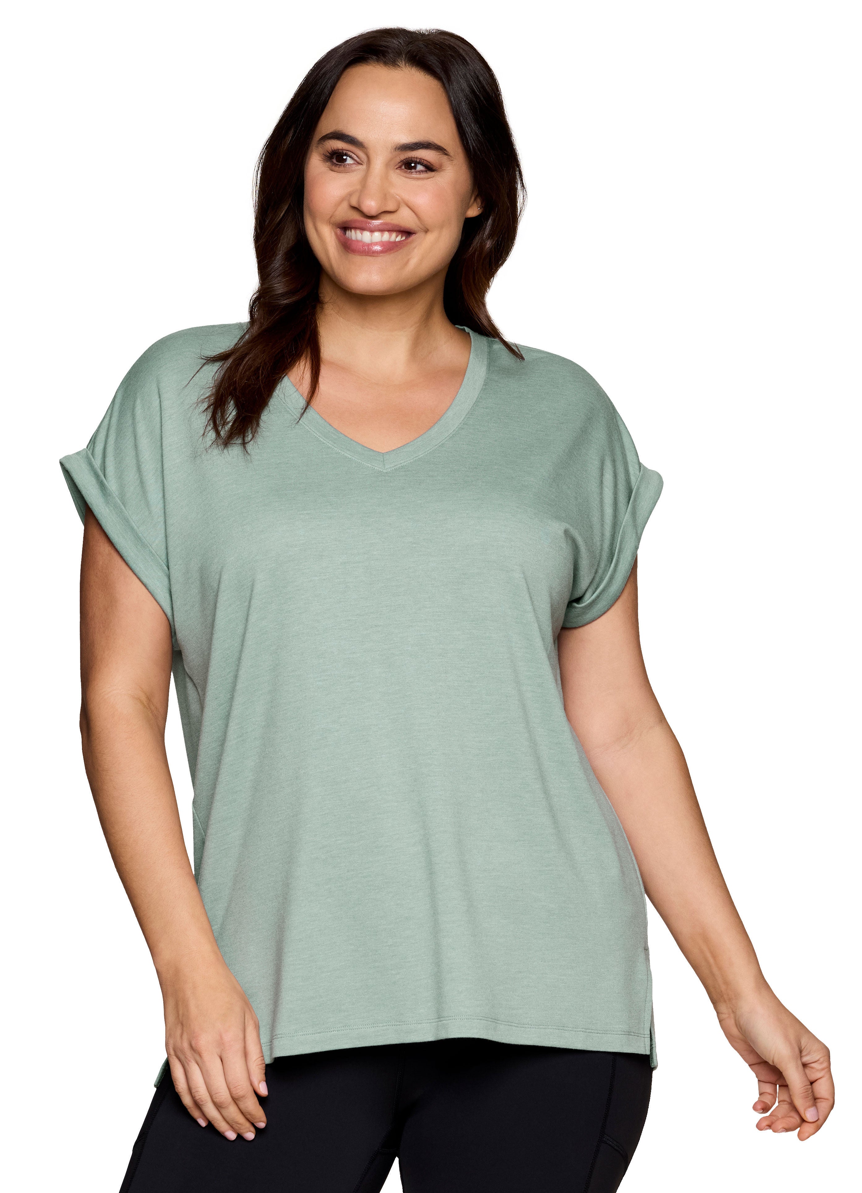 Plus Everyday V-Neck Tunic, Sea Glass / Sage Green, alternate image number 4