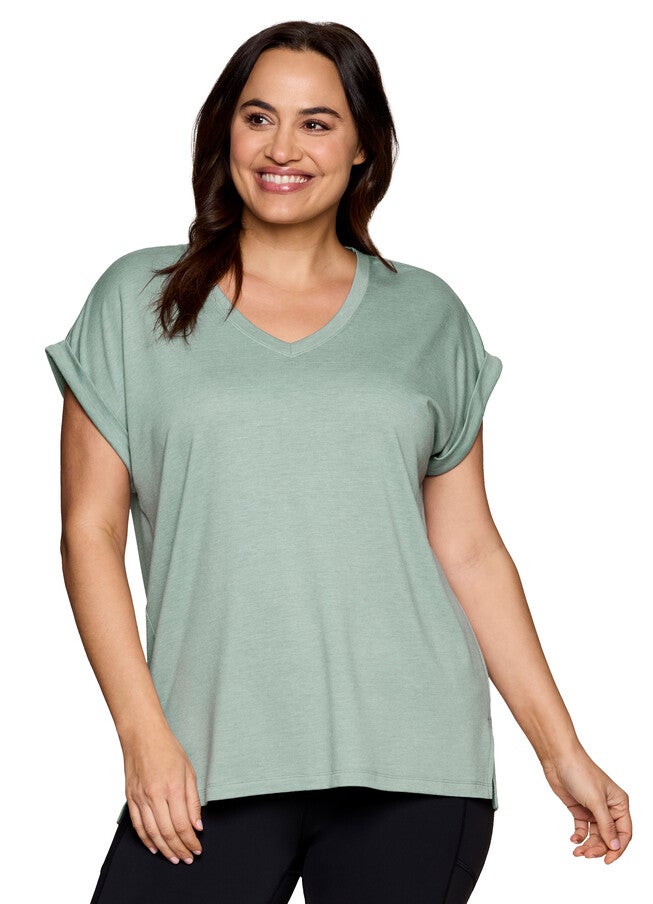 Plus Everyday V-Neck Tunic, Sea Glass / Sage Green, alternate image number 4