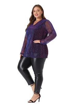 LONG SLEEVE GLITTER SPARKLE TOP