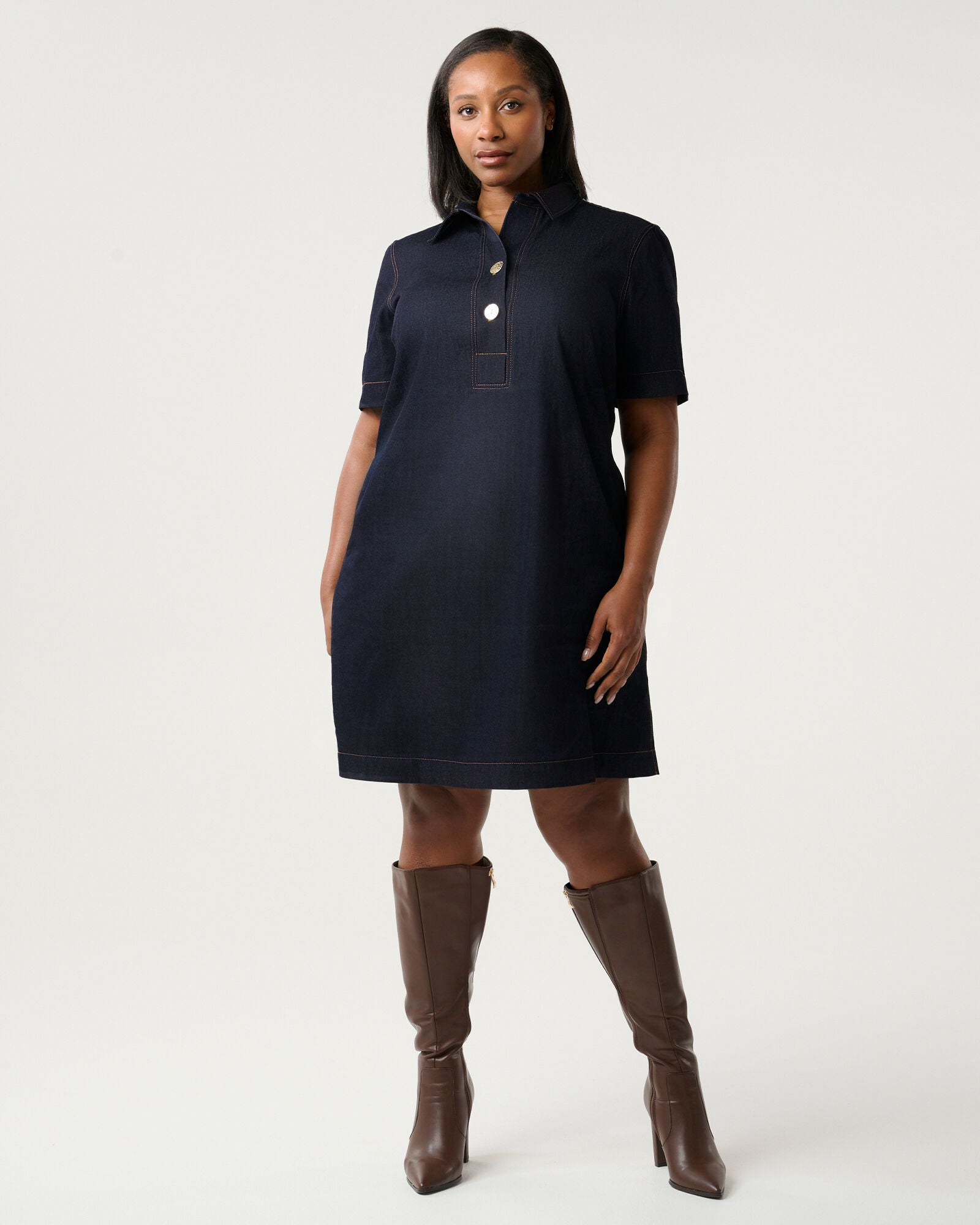 Avia Denim Mini Dress, Indigo Noir / Navy, hi-res image number 0