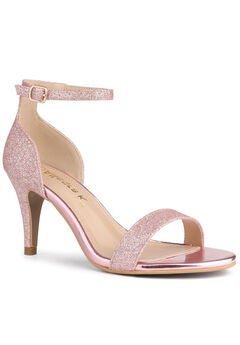 Glitter Ankle Strap Stiletto Heel Sandals