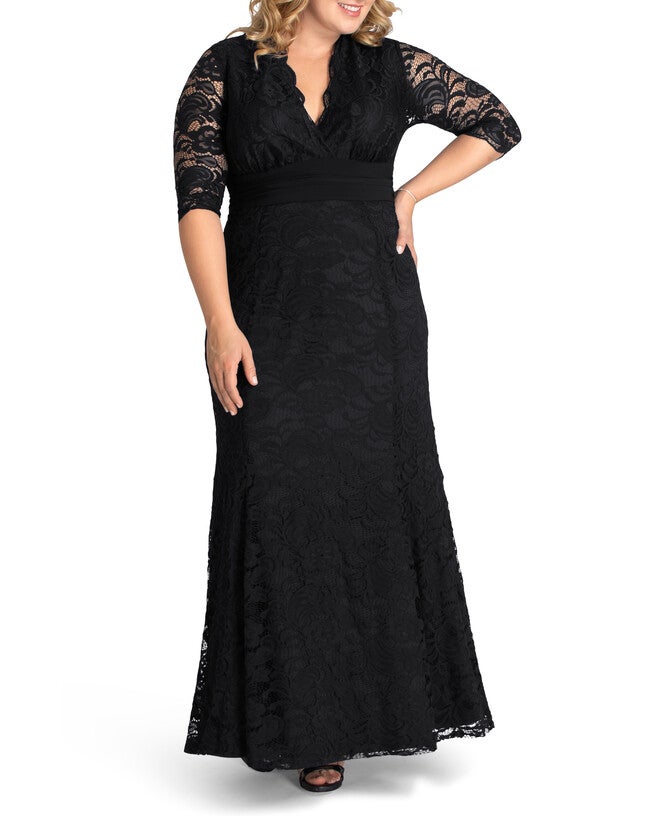 Screen Siren Lace Evening Gown, ONYX / Black, hi-res image number 0
