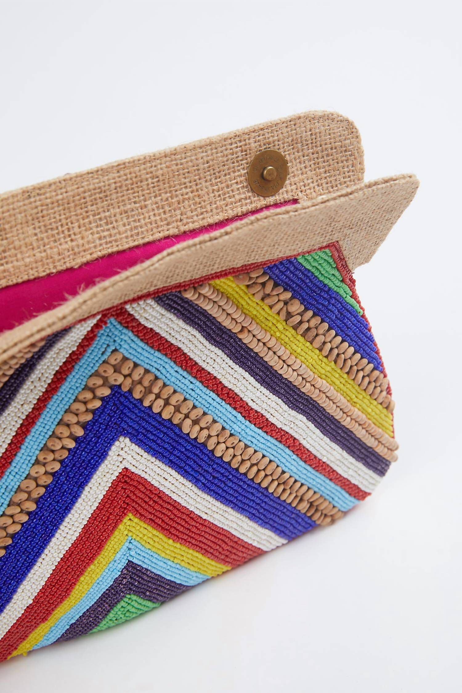 Vee Handmade Beaded Clutch Bag in Multi, , alternate image number 3