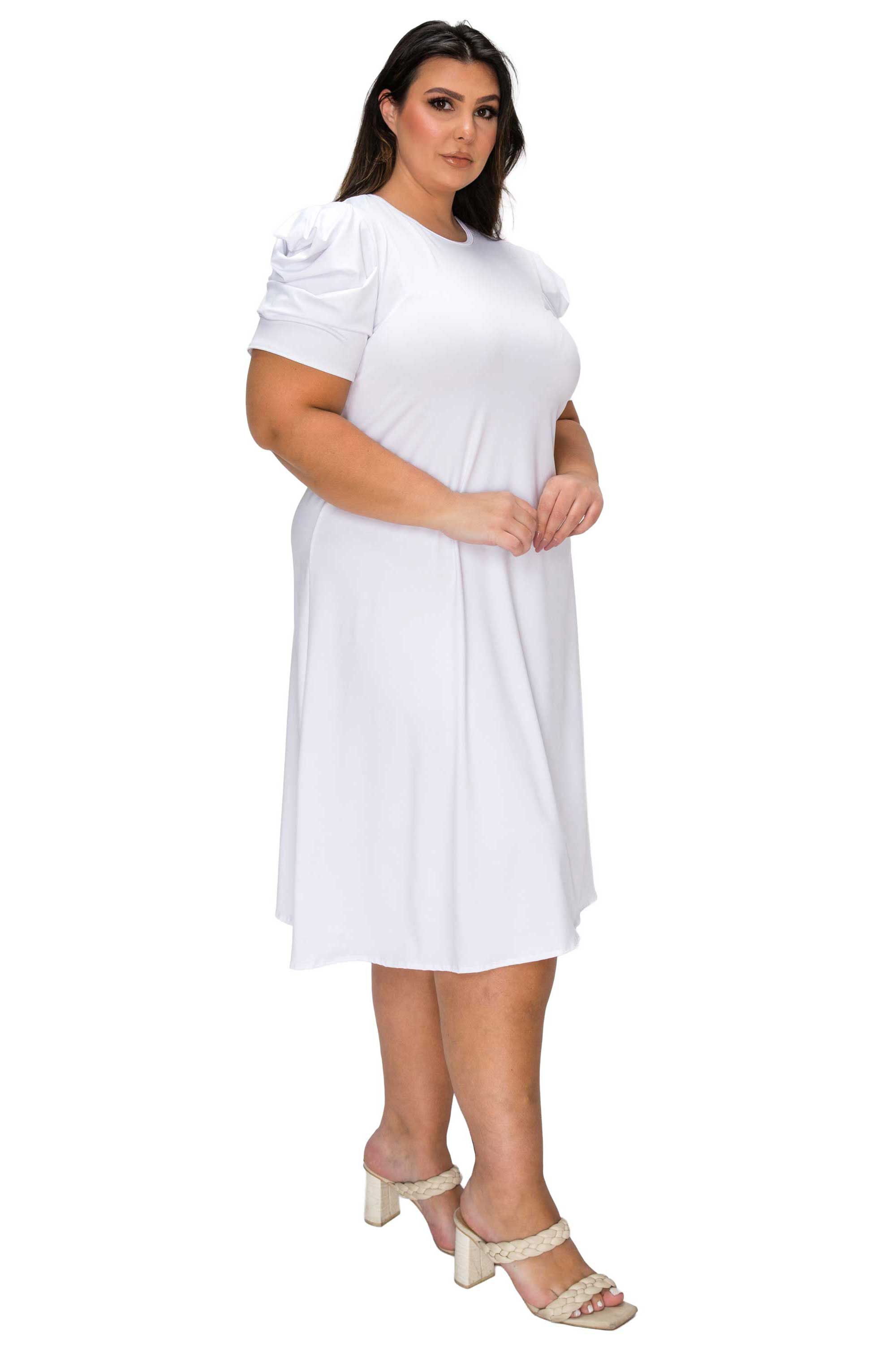 Aleyna Flare Dress, White / White, alternate image number 1