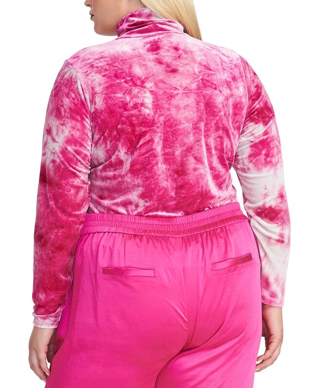 Rachel Roy Women's Trendy Plus Size Val Velvet Tie-Dyed Top Purple Size 2X, Purple / Purple, alternate image number 1