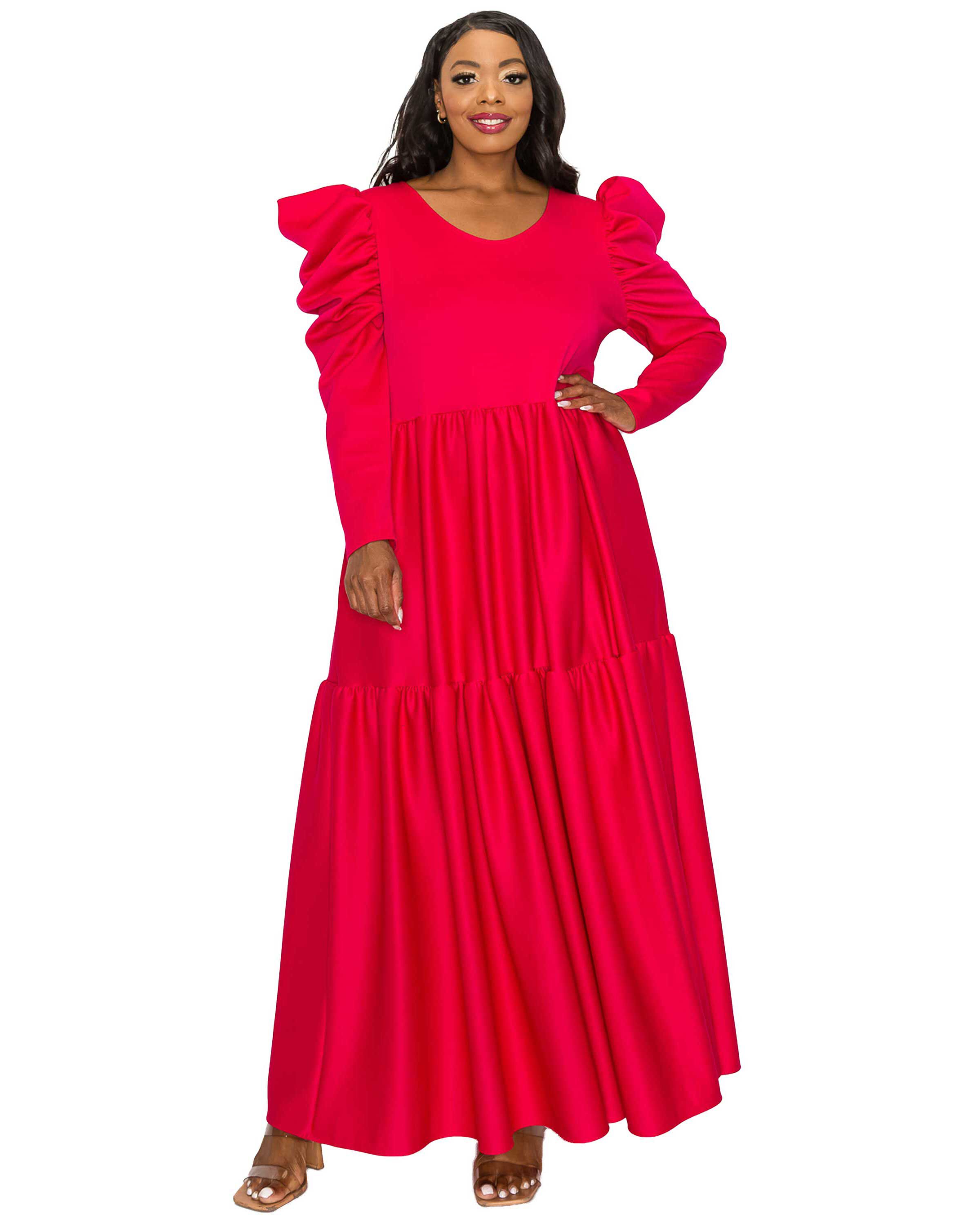 ISABEL TIERED MAXI DRESS, Fuchsia / Deep Fuchsia, hi-res image number 0