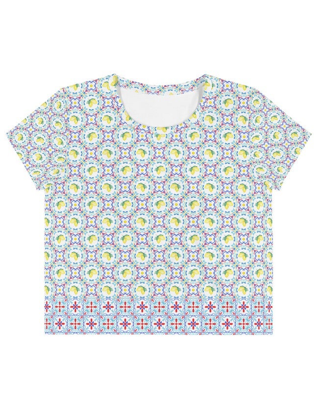 Capri Citrus Mosaic Crop Top, Multi / Light Blue, hi-res image number 0