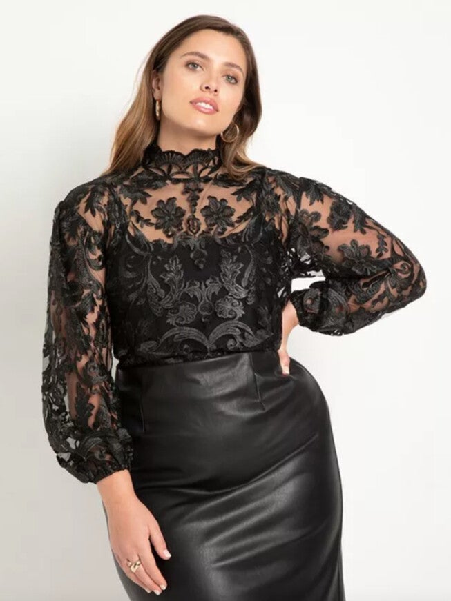 Sarita Lace Top, TOTALLY BLACK / Black, hi-res image number 0