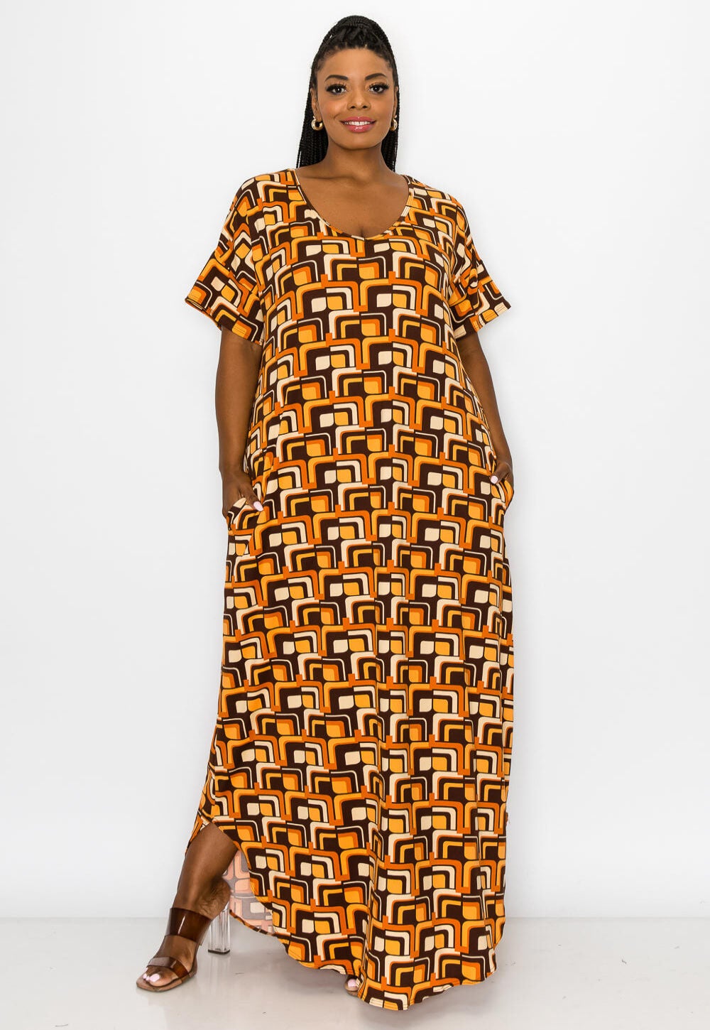 HAZEL POCKET MAXI DRESS, BrownRust / Brown, hi-res image number 0