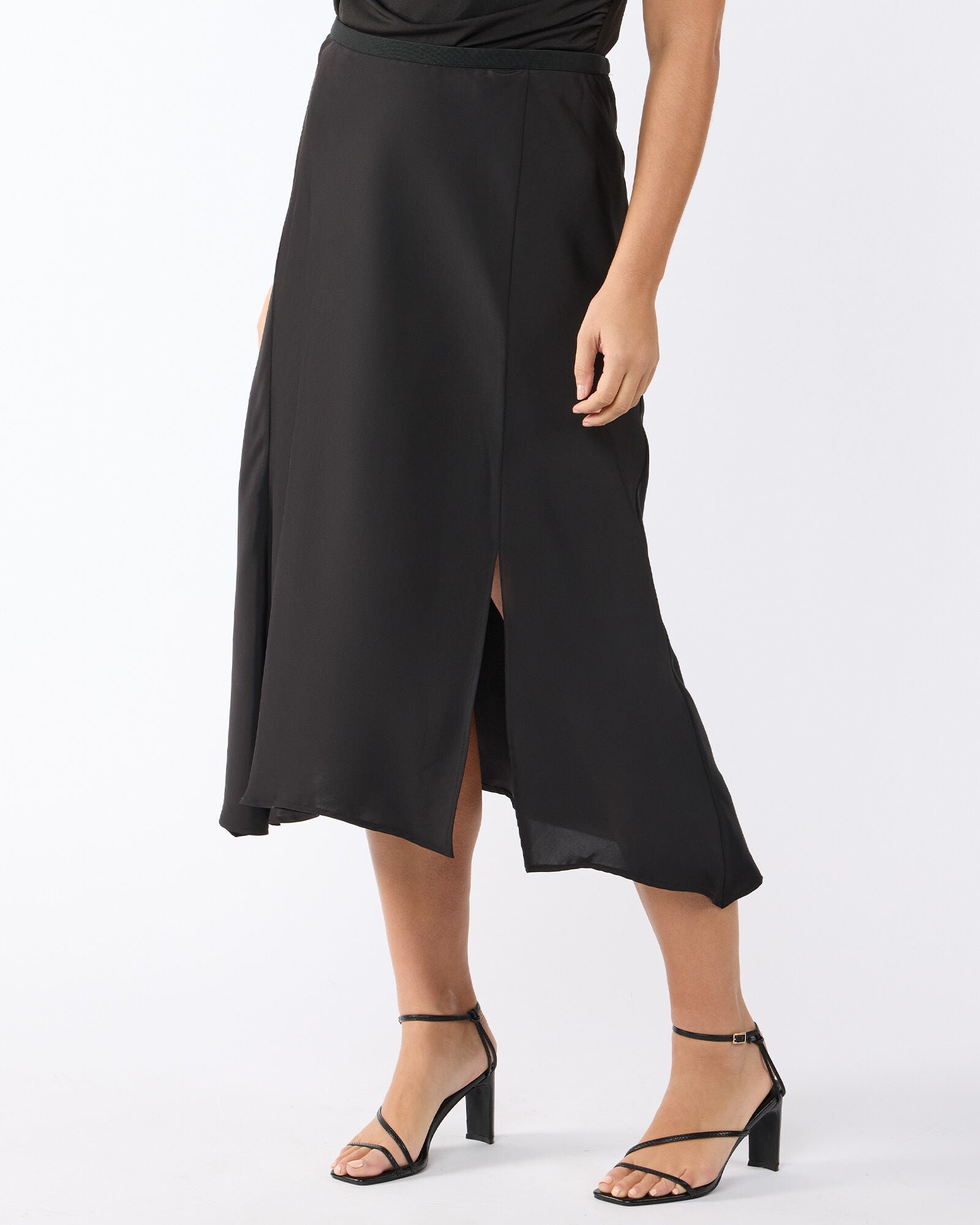 Urban Luxe Satin Skirt, Black / Black, alternate image number 4