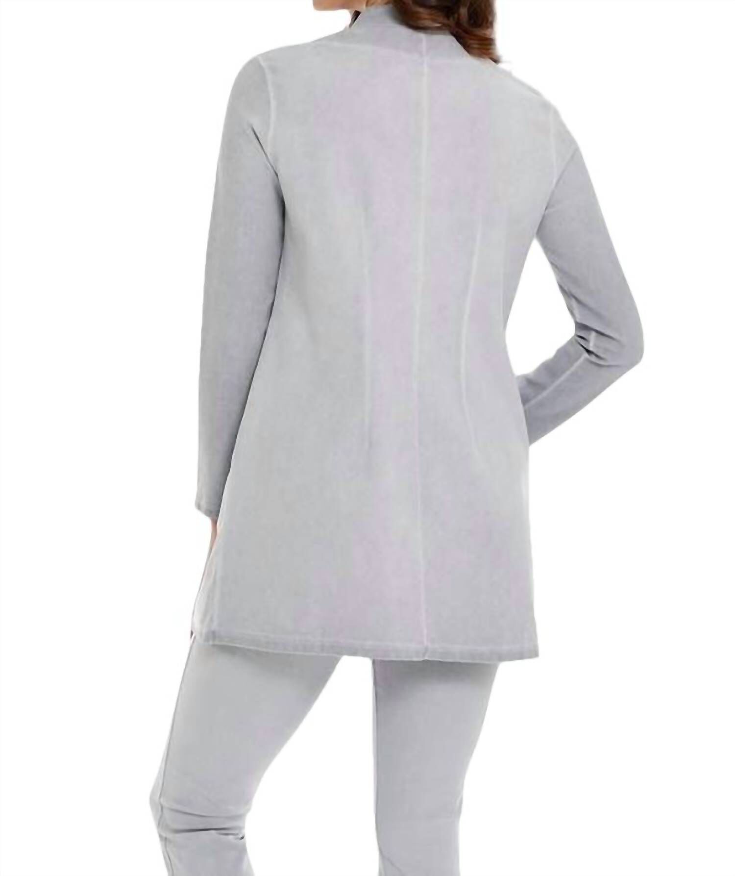AMAYA LONG GROMMET JACKET IN LIGHT GRAY, , alternate image number 3