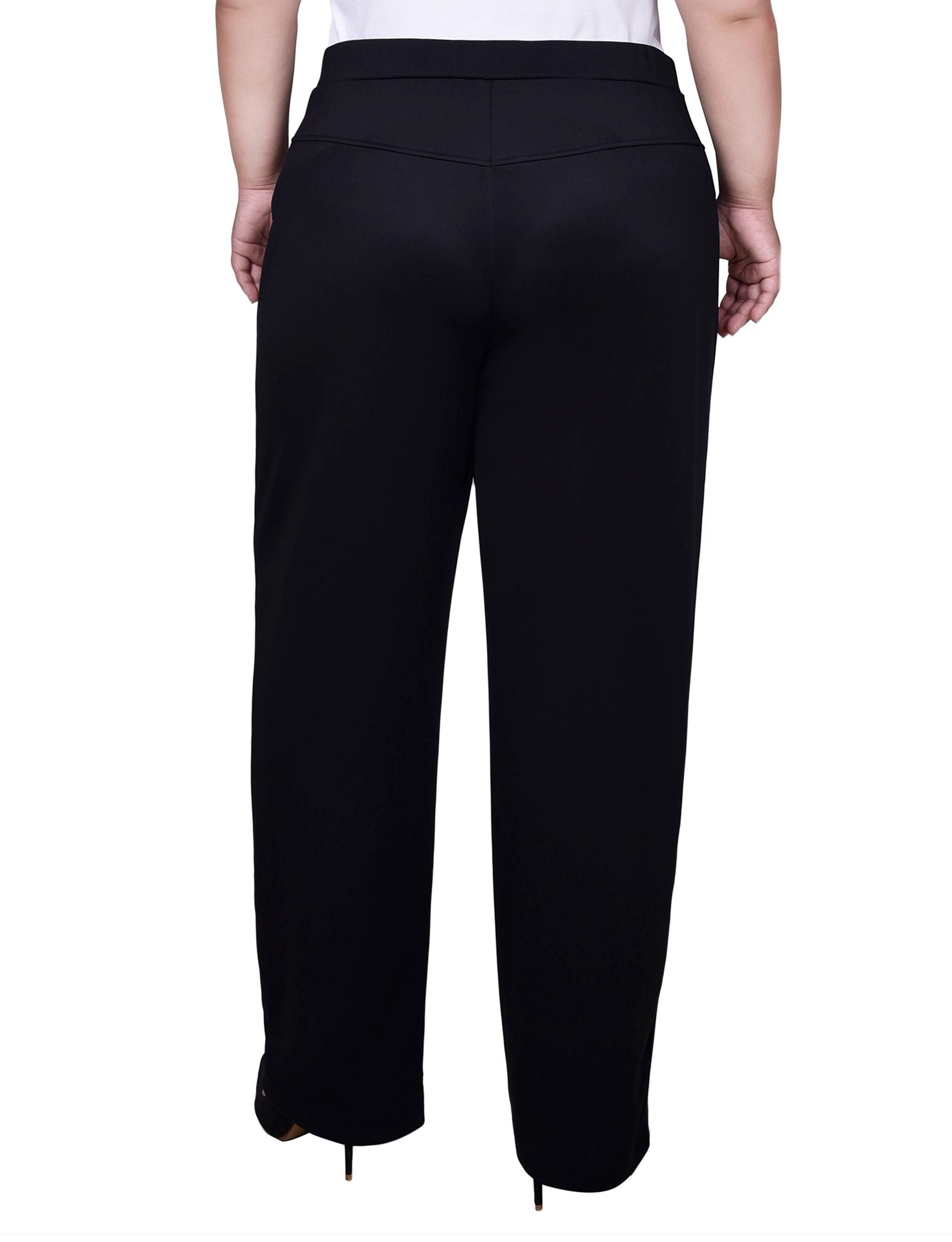 Full Length Scuba Crepe Pants, Black, alternate image number 1