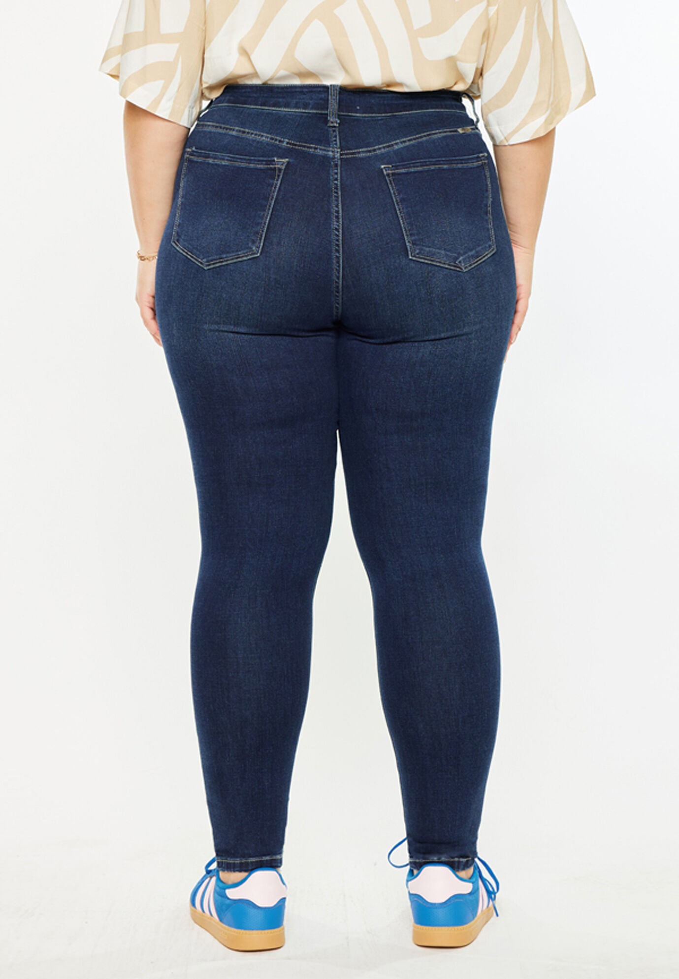 Bluebird Essentials High Rise Super Skinny Jeans (Plus Size), Dark Wash / Dark Wash, alternate image number 4
