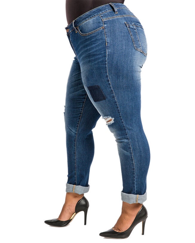 Steph Vintage Wash Destroyed Boyfriend Jeans, , alternate image number 6