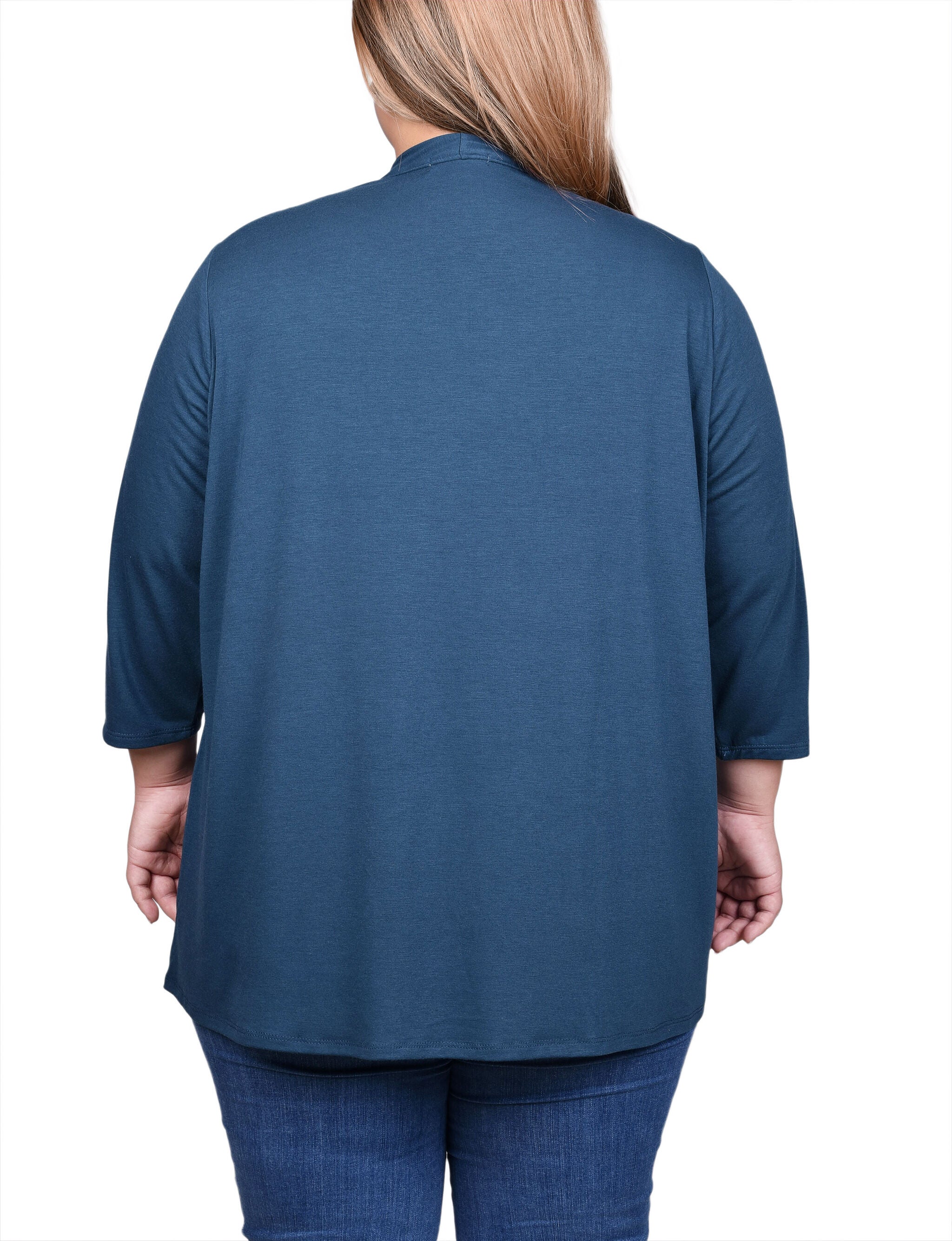 3/4 Sleeve Solid Cardigan, , alternate image number 3