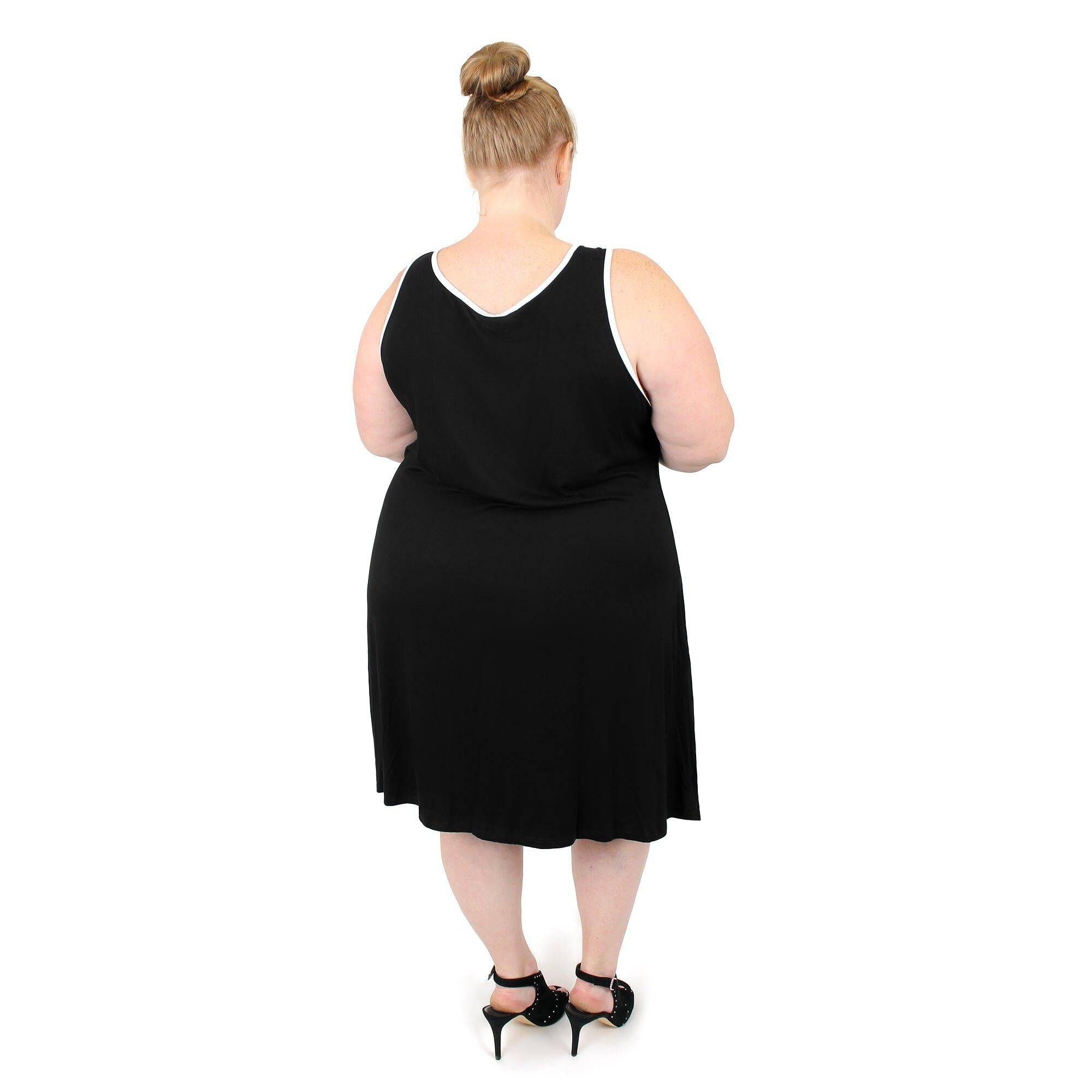 Skylar Trapeze Dress, Black / Black, alternate image number 2