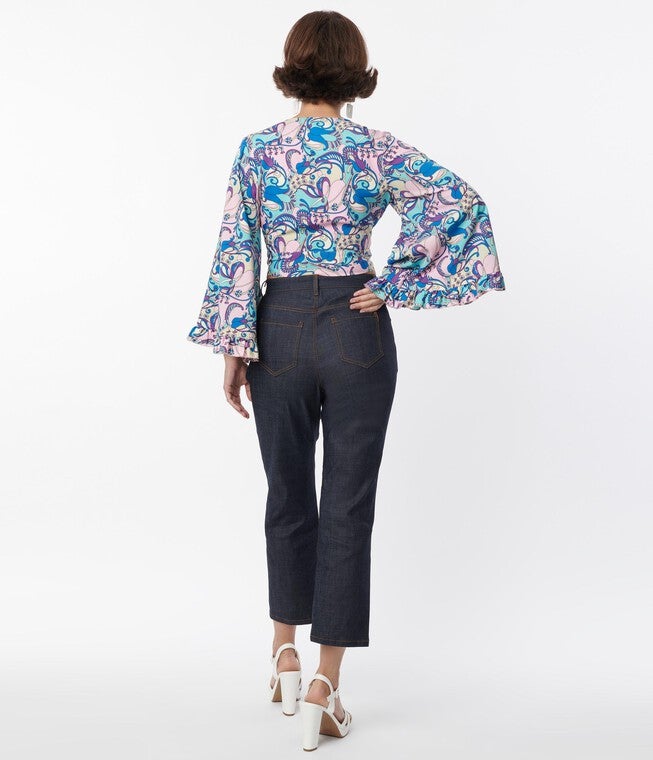 Smak Parlour Dark Denim Notched Capri Jeans, , alternate image number 7