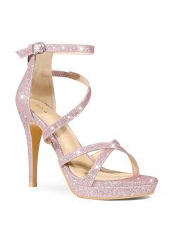 Platform Glitter Strappy Stiletto Heels Sandals