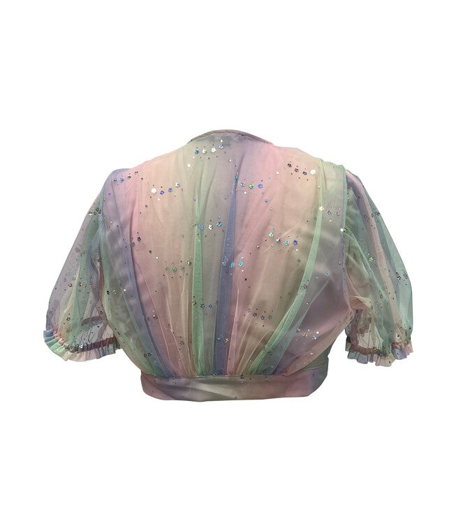 Smak Parlour Rainbow Ombre Roller Queen Crop Blouse, Rainbow / Purple, alternate image number null