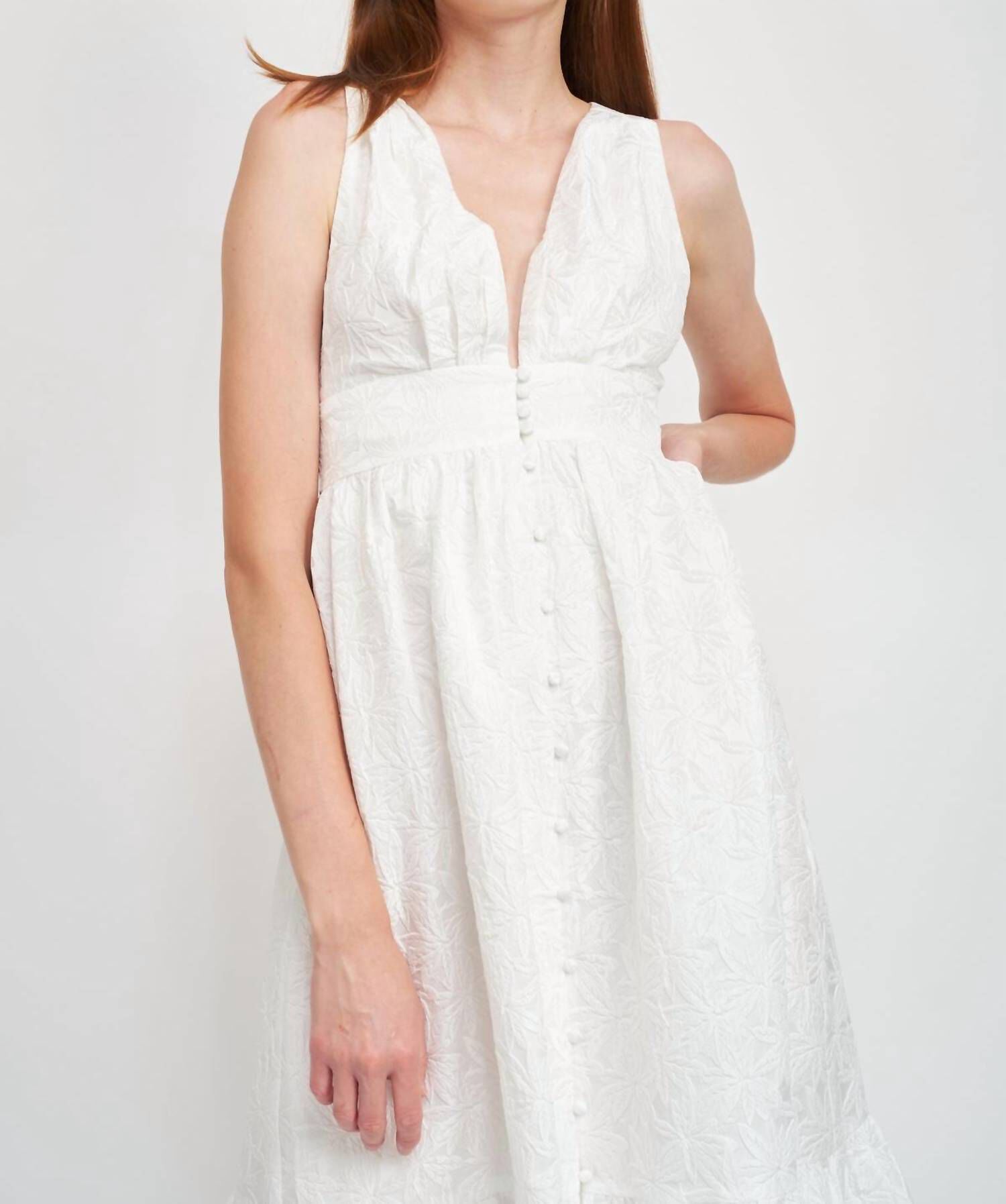 CORSICA JAQUARD MAXI DRESS IN WHITE, , alternate image number 7