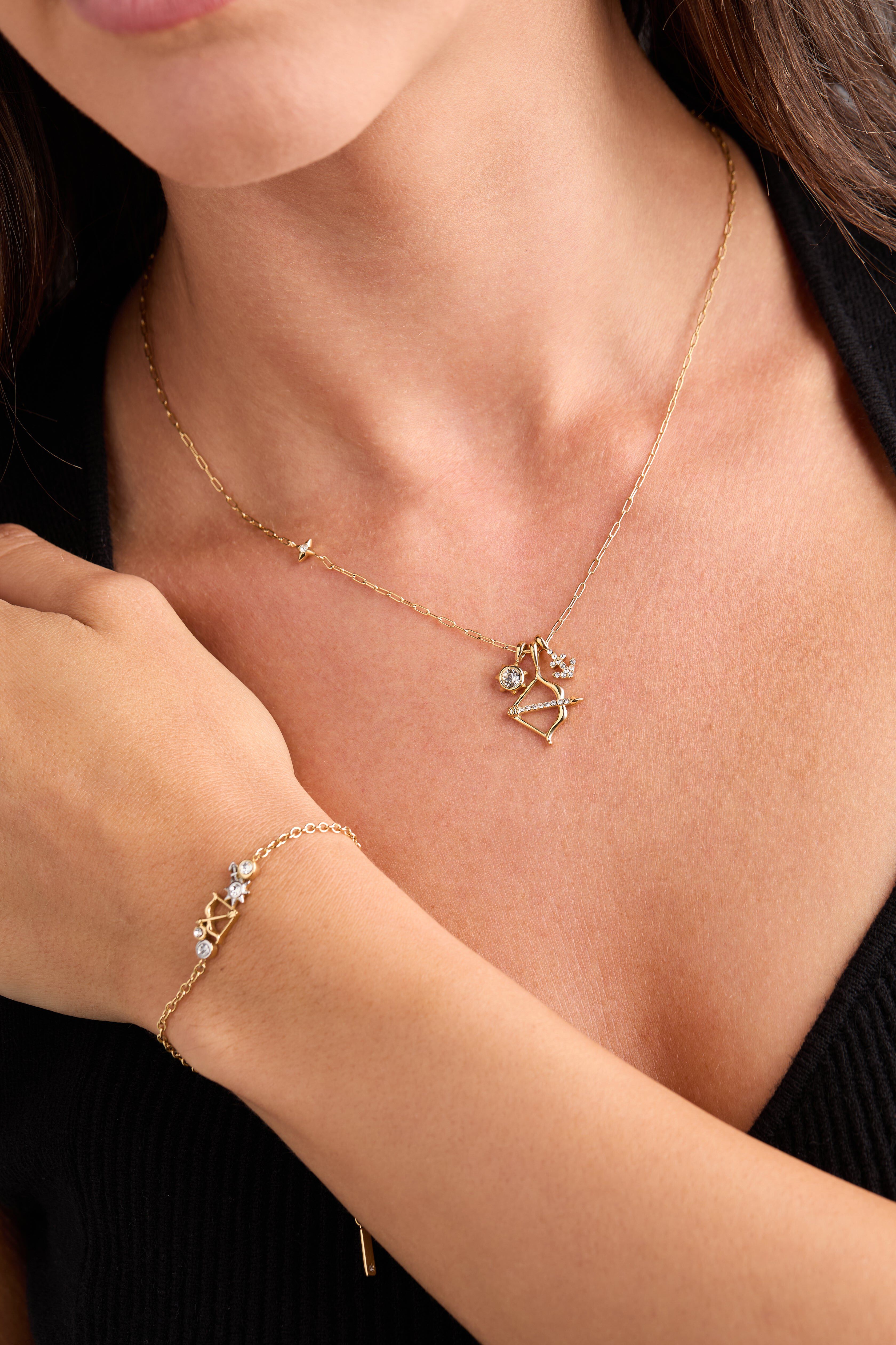 Zodiac Charm Cluster, Sagittarius / Gold, alternate image number 1