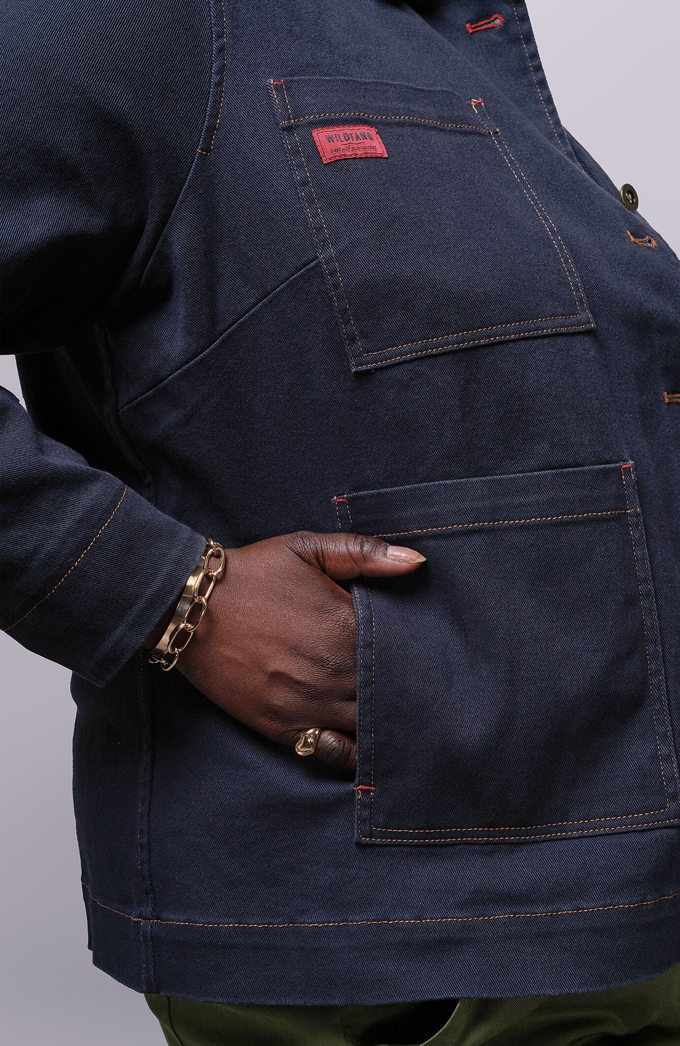 The Essential Denim Utility Jacket, NAVY / Medium Wash, alternate image number 4