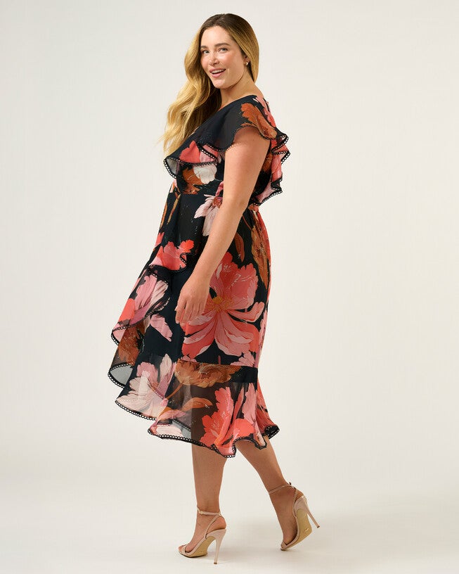 Elena Dress, NavyPeony / Navy, alternate image number 2