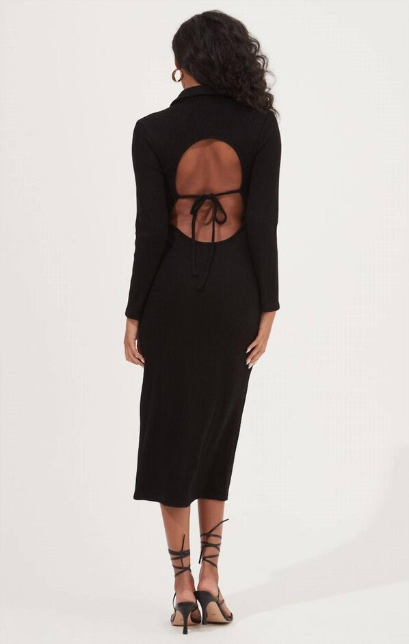 BRANSBURY DRESS IN BLACK, Black / Black, alternate image number 2