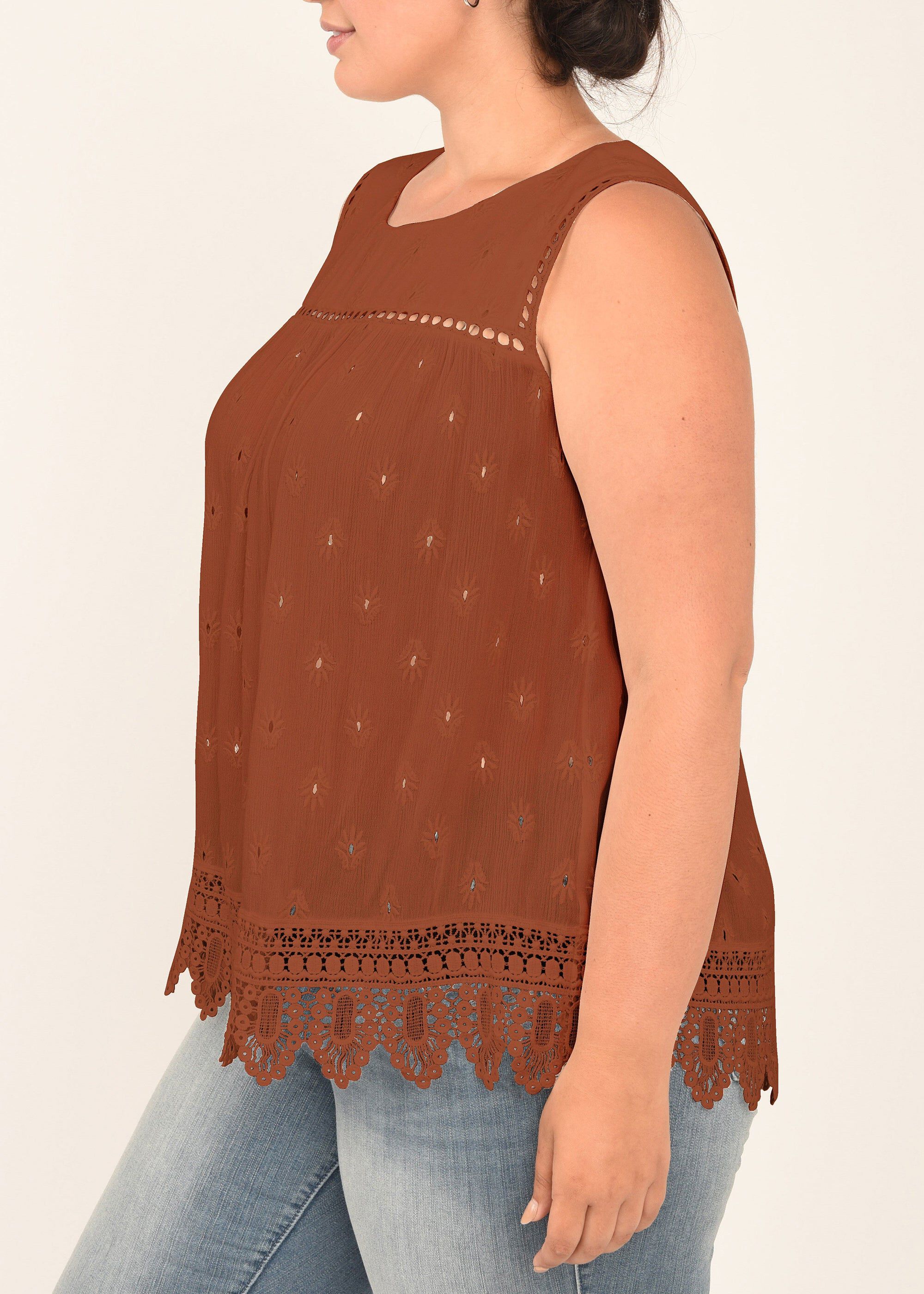 Addison Auburn Lace Blouse, C396N AUBURN / Brown, alternate image number 1