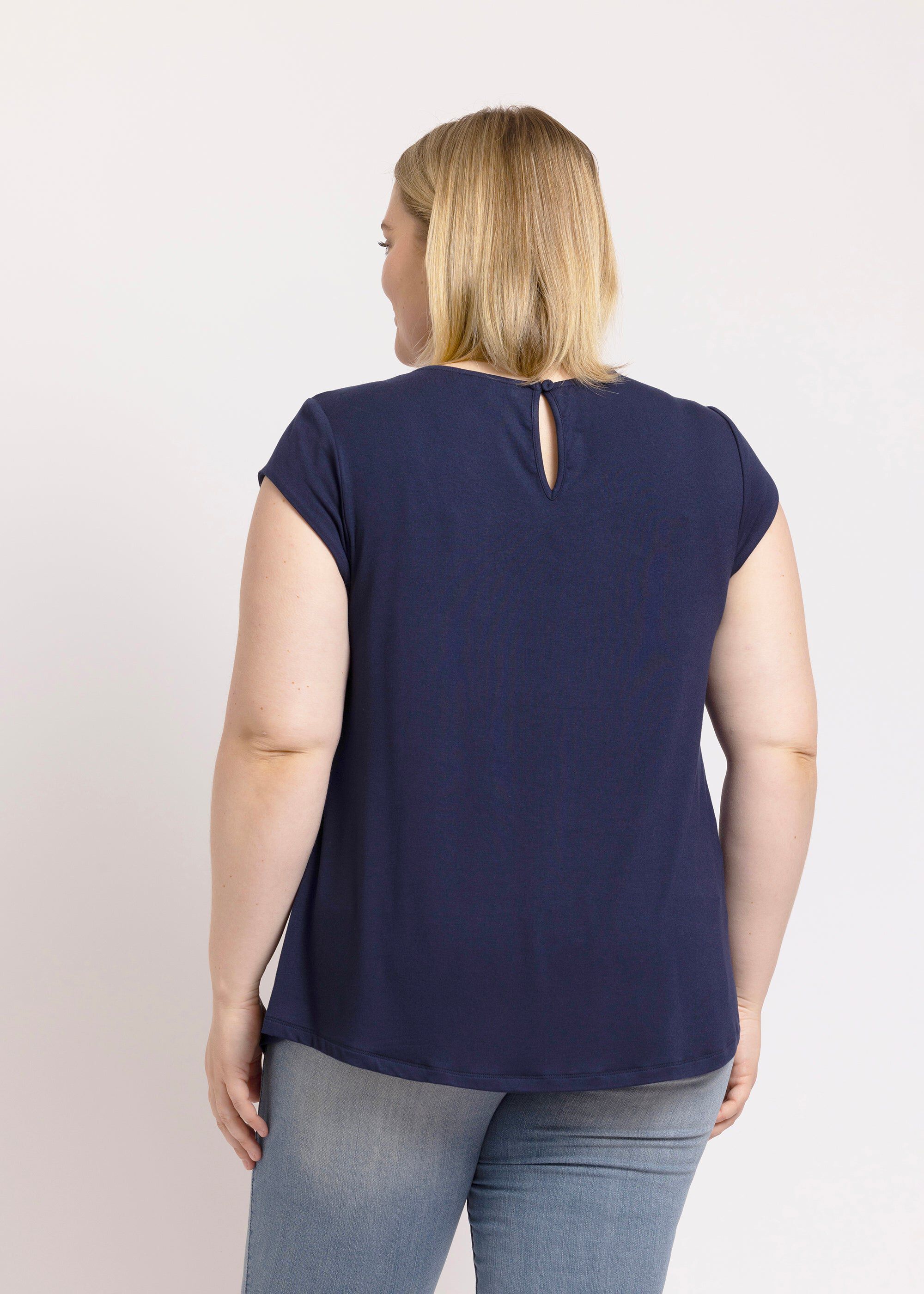 Robin Cap Sleeve Top, INDIGO / Navy, alternate image number 3