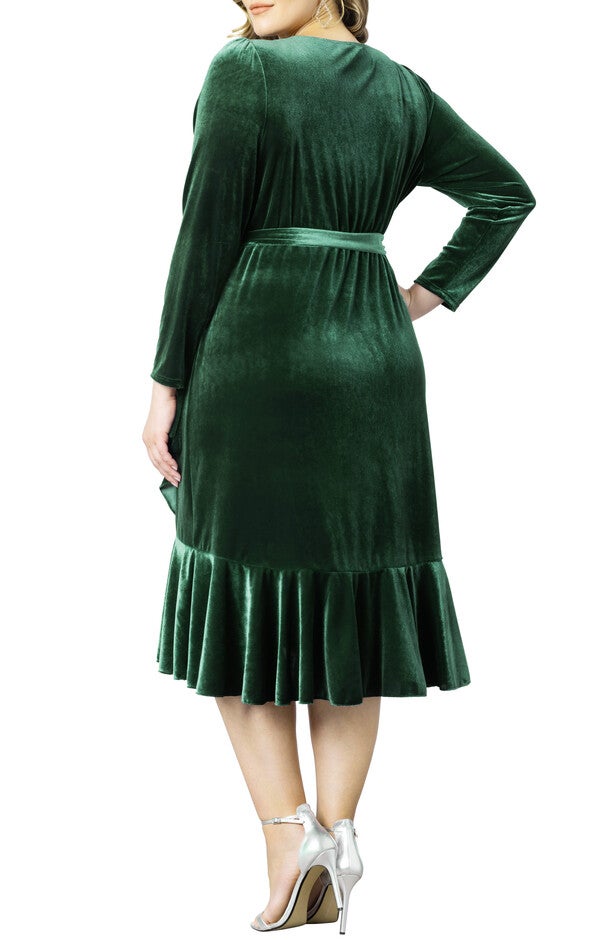 Viola Velvet Long Sleeve Wrap Dress, , alternate image number null
