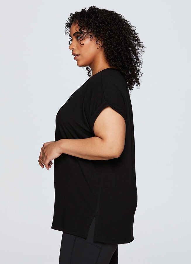 Plus Everyday V-Neck Tunic, Black / Black, alternate image number null